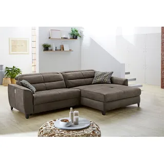 Jockenhöfer Gruppe Ecksofa »Double One L-Form«, mit 2x 120cm breiten, elektromotorischen Relaxfunktionen, braun