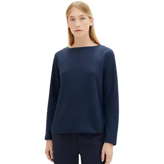 Tom Tailor Damen 1039278 Sweatshirt mit Rippstruktur (1er Pack)