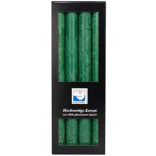 Stearin Stabkerzen, 250 x 22 mm, Dunkelgrün, 4er-Pack, Bio - Kerzen/Stearin - Leuchterkerzen