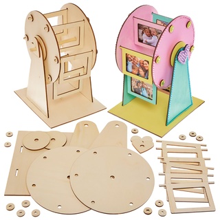 Baker Ross FX958 Riesenrad-Holz-Fotorahmen-Set - Packung mit 1, Fotorahmen-Bastelsets für Kinder