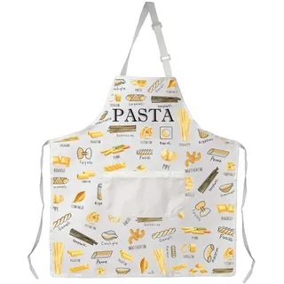 vamsii Pasta-Schürze für Pasta-Liebhaber, italienische Pasta-Schürzen mit Taschen, Pasta-Thema, Geschenke, Arten von Pasta, Küchenschürze, Weiss/opulenter Garten, Einheitsgröße