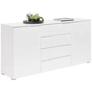 CARRYHOME Sideboard Weiß, Weiß Hochglanz - 165x80x40 cm