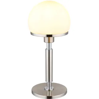 GLOBO Nachttischlampe Opalglas Silber
