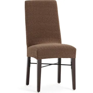 ECOMMERC3 2 x Stuhlhussen aus sehr elastischem Stoff, braun, bielastisch, atmungsaktiv und anpassbar an Verschiedene Modelle, Schutz vor Abnutzung im Alltag