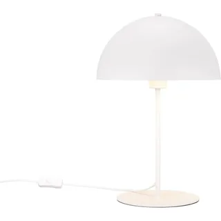 meineWunschleuchte Tisch-Lampe große Bauhaus Pilzlampe Metall Weiß | Höhe 45cm, mit E27 LED, stufenweise dimmbar, Designklassiker Nachttischlampe, für Schlafzimmer & Wohnzimmer