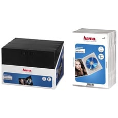 Hama DVD-Hüllen (auch passend für CDs und Blu-Rays, mit Folie zum Einstecken des Covers) 30er-Pack, schwarz & DVD-Hüllen (auch passend für CDs und Blu-Rays) 5er-Pack, transparent