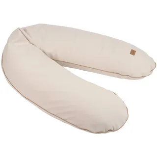 BÉABA, Schwangerschafts- & Stillkissen XXL 180 cm, multifunktionales Mutterkissen, Ganzkörperstütze, geräuschlose Mikroperlen, abnehmbarer Bezug & waschbar, OEKOTEX, French Terry, Mandel