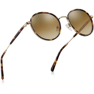 CARFIA Polarisierte Damen Herren Sonnenbrille UV400 Retro Runde Blaulichtfilter Brille für Freizeit Fahren Golf