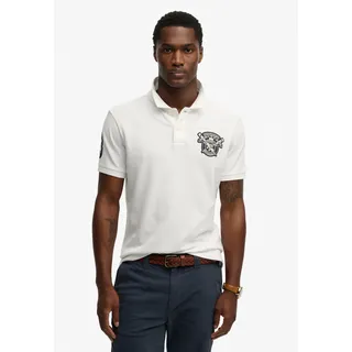 Superdry Poloshirt "CREST POLO" mit Markenlabel, aus Baumwolle, Relaxed Fit, bedruckte Optik, optic