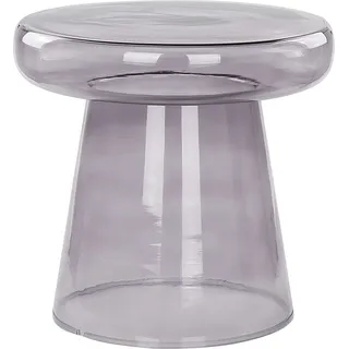 BELIANI Beistelltisch Grau Rauchglas Glänzend Hoch Rund 39 cm T-Form Pilzform Konisch Retro-Stil Couchtisch für Pflanzen Wohnzimmer Ausstattung - Grau