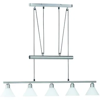 Trio Jojo 5-flg. 102 cm glockenförmig Nickel matt Glas opal mattweiß