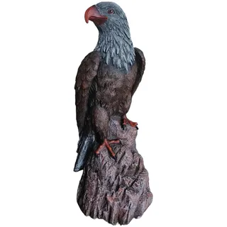 Relaxdays Gartenfigur Braun Grau Rot Adler Polyresin wetterfest , Multicolor , Kunststoff , 30x66x36 cm , Dekoration, Dekofiguren & Skulpturen, Dekotiere