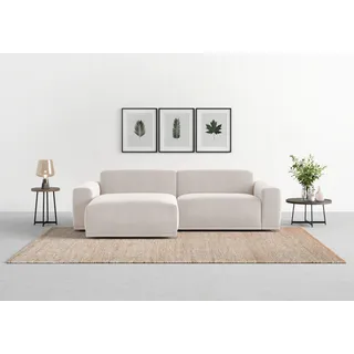 TRENDMANUFAKTUR »Braga, mit hochwertigem Kaltschaum, L-Form, in Cord erhältlich«, (2 St.), modernes Sofa, Couch mit hohem Sitzkomfort, 255/72/160 cm B/H/T: beige