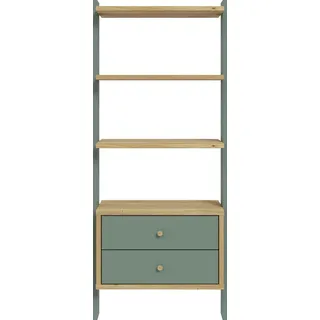 Standregal FORTE, grün (mauvella eiche, salbei), B:64,2cm H:153,6cm T:41,5cm, Holzwerkstoff, Regale, Standregal
