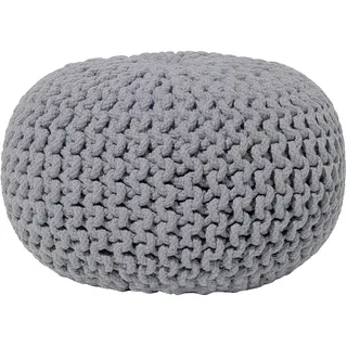 Beliani Pouf CONRAD Baumwolle Grau