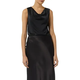 Comma Blusentop mit Wasserfall-Ausschnitt, blau