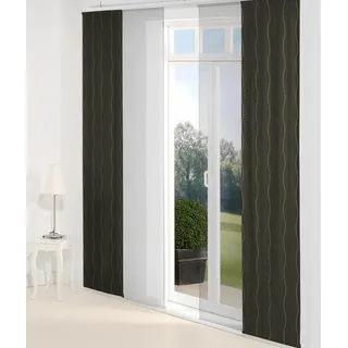 Schiebegardine WIRTH "Sepino" Gr. 3, braun, B:60cm H:225cm, Jacquard, Baumwolle, Polyester, Gardinen, Schiebegardine