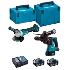 Makita dlx2125tj1 – Combo DGA504Z + DHR243Z+DC18RC+BL1850Bx2 Li 18 V 5,0 AH MAKPAC