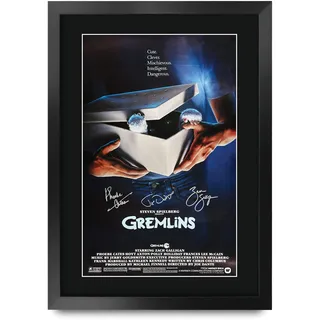 HWC Trading FR A3 Gremlins 1 Zach Galligan Geschenke Geduckter Poster Signiertes Autogramm Foto für Fans von Film Memorabilien - A3 Framed