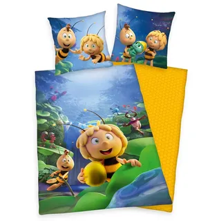 Herding Die Biene Maja Kinderbettwäsche mehrfarbig Baumwolle 135 x 200 cm + 80 x 80 cm