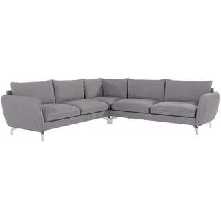 S-Style Möbel Ecksofa Elou Grau Microfaser , Textil , Echtholz,Buche, Birke , Füllung: Silikon,Schaumstoff , Eckteil, L-Form , 276x276 cm , Blauer Engel, FSC Mix, Oeko-Tex®, Hergestellt in Europa , Wohnzimmer, Sofas & Couches, Wohnlandschaften, Ecksofas