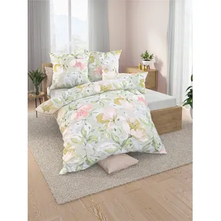 Bettwäsche BIBERNA Gr. 2, grün (lindgrün), B/L: 155cm x 200cm, Mako-Jersey, B/L: 80cm x 80cm, 1 Stk., Mako-Jersey, 100% Baumwolle, Bettwäsche, Bettwäsche