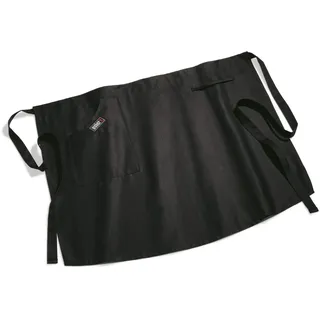 Weber Grillschürze - Kurz, mit Verschlussbändern, schützt Kleidung vor Flecken, 100% Baumwolle, waschmaschinenfest - Schwarz (8301) (Packung mit 2)