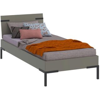 Xora Bett , Grau, Grün , Holzwerkstoff , 90x200 cm , in verschiedenen Holzdekoren erhältlich, in verschiedenen Größen erhältlich, für Lattenrost geeignet , Schlafzimmer, Betten, Einzel- & Doppelbetten