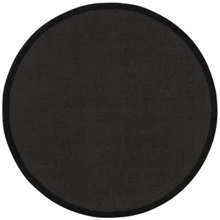 benuta Nest Sisalteppich Sana Schwarz ø 250 cm rund , Textil , Beton Optik , Rund , 250x250 cm , Gots , für Fußbodenheizung geeignet , Teppiche und Böden, Teppiche
