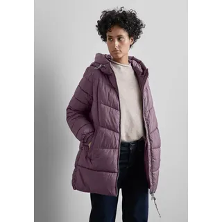 STREET ONE Damen A201971 Lange Steppjacke, Berry Brown, 44