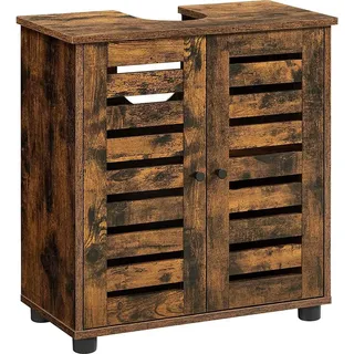 Waschtisch mit verstellbarem Einlegeboden in Vintage-Braun