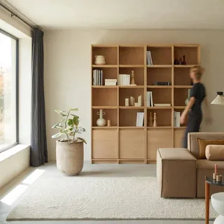 Aliette - Doppelbücherregal aus Massivholz