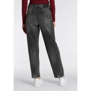 5-Pocket-Jeans HERRLICHER "Brooke Denim Black", Damen, Gr. 31, N-Gr, grau (titanium), Denim/Jeans, Obermaterial: 98% Baumwolle, 2% Elasthan, Jeans 5-Pocket-Jeans, im Loose Fit, mit Abnähern