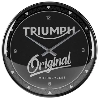 Nostalgic Art Nostalgic-Art Retro Wanduhr, Ø 31 cm, Triumph – Original – Geschenk-Idee für Biker, Original Lizenzprodukt (OLP), Große Küchenuhr, Vintage Design