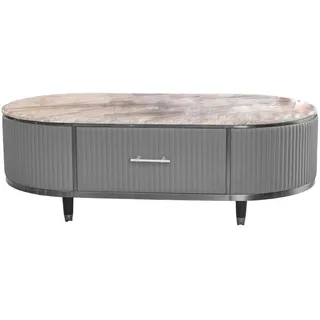 KAWOLA Couchtisch Maria Grau Kunstleder 130 x 45 cm