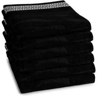 DDDDD Geschirrtuch »DDDDD Küchentuch Africa 50 x 55 Schwarz (6er-Pack)« schnell trocknend, 100% Baumwolle