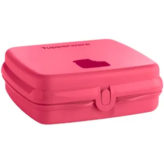 Tupperware Sandwich-Box Aufbewahrungsbox Brotdose quadratisch mit Scharnier und Verriegelung pink