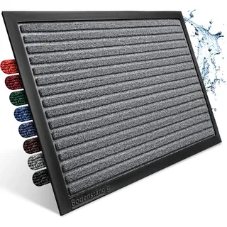Bodenständig Fußmatte außen - extrem rutschfest & langlebig - Fußabtreter außenbereich grau 60x90cm - Türmatte in Perfekter Größe für die Haustür - Fussmatte aussen - Türvorleger gestreift