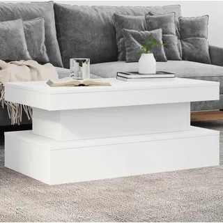 vidaXL Couchtisch mit LED-Leuchten Weiß 90x50x40 cm - Weiß