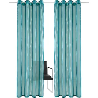 OTTO home Gardine "Dimona" Ösen 2 Stk. tlg. 2er-Set, transparent, Voile, Polyester, petrol