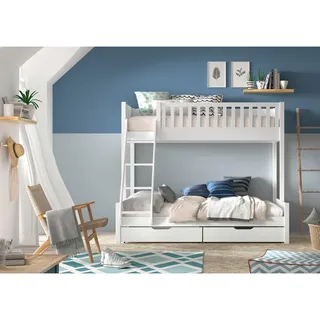 Vipack Etagenbett Wald 90 x 200 cm Kiefer lackiert weiß