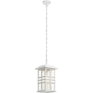 Licht-Erlebnisse Lilara Pendelleuchte IP44 Weiß E27 Vintage Garten Balkon