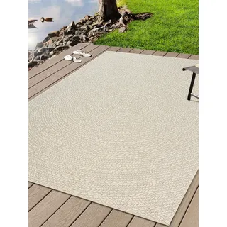 The CarPET Teppich »Kansas« rechteckig 1 mm Höhe moderner robuster In und Outdoor Teppich Jute Look, beige