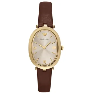 Emporio Armani Damen Analog Quarz Uhr mit Leder Armband AR11708