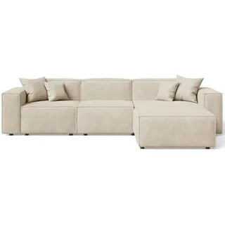 GRAINGOLD Eckcouch Polyester 3-Sitzer Beige