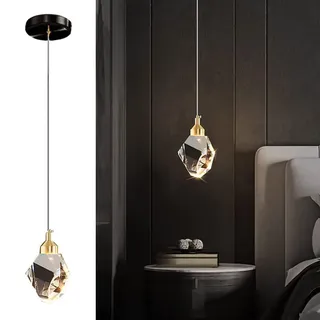 Sxtiger Moderne Kristall Pendelleuchte, 3-Farben LED Kristall Pendelleuchte, HöHenverstellbare Decke Hängelampe, FüR KüCheninsel Schlafzimmer Esszimmer