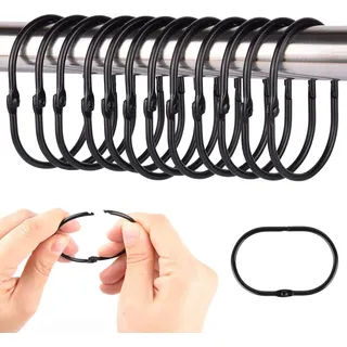 INF Vorhangringe / Duschvorhangringe 12er-Pack Schwarz