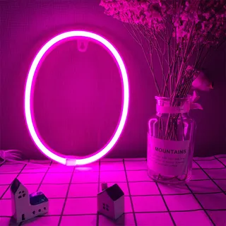 Buchstaben o Neon Zeichen Lichter Buchstaben Neonzeichen Buchstaben Nachtlampe MARQUEE LED Beleuchtet Anzeichen USB/Batteriebetriebene Lichter Rosa Wanddekor Lichter für Kinder Home Bar Festival Ge