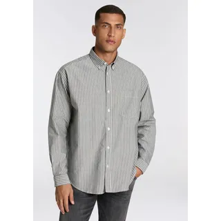 HUGO Blue Langarmhemd »Ebill« oversize, weiß