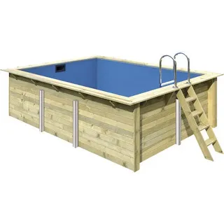 Aufstellpool Holzpool-Set Karibu rechteckig 440x350x124 cm inkl. Sandfilteranlag